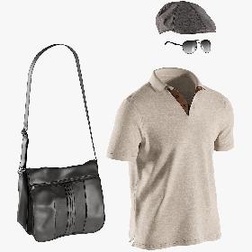 Men's Polo with Bag, Hat and Sunglasses 8 3D model